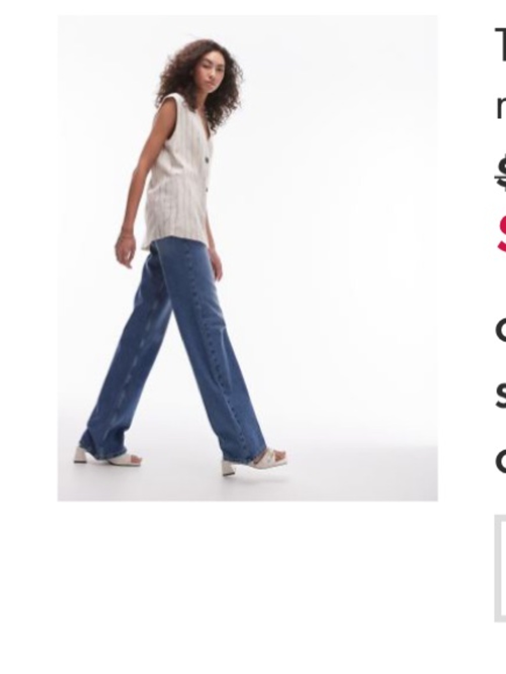 Topshop Light Wash Relaxed Denim Jeans